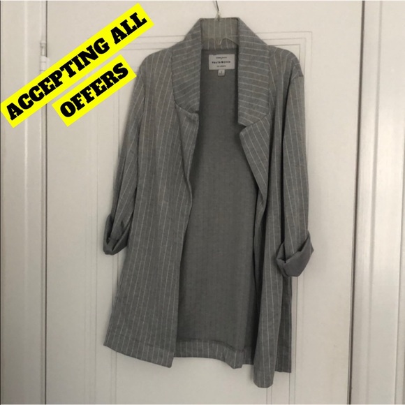Jackets & Blazers - Grey Striped Blazer